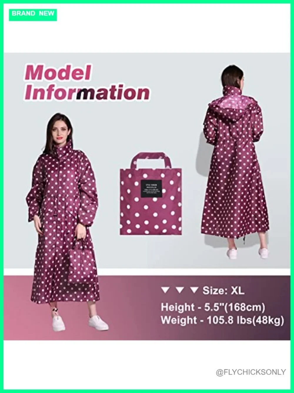Women's Long Raincoat Waterproof Packable Hooded Windbreaker Lightweight